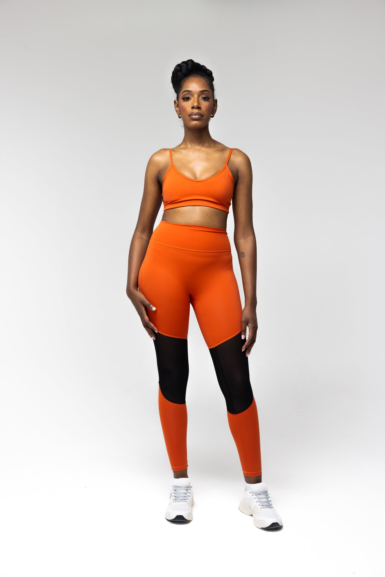 Tangerine Mesh Power Leggings